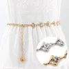 Belts Female Elegant Crystal Rhinestones Slim Thin Long Belt Women Gold Silver Metal Chain