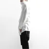 Men's T-Shirts Men's T-shirts Spring and Autumn Korean edition plain turtleneck loose-fitting irregular long sleeve T-shirts trend 230204