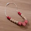 Suçlu Chokers RaKery Geometrik Silikon Boncuklar Kolye Gıda Sınıf Bebek Çiğneme Diş çıkarma Uzun Halat Zinciri Kadın Hemşirelik Mücevheratçılar