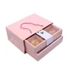 Papel de regalo 2023 cajas de embalaje de macarrón rosa con caja de cubiertas mate para favores de boda galletas de caramelo de fiesta de cumpleaños