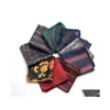 Handkerchiefs Vintage Casual Formal Suit Square Towel Handkerchief For Mens Polyester Small Pocket Towels Neck Scarf Drop Delivery F Otrmo