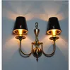 Lampes murales De Luxe Bronze Lampe Applique Nordique Luminaires 1L 2L 3L LED Chambre Lumières Salle De Bains Salon