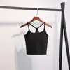 LL038 Yoga clothing sports vest women with chest pad Y word nude sling underwear running tight fitness top