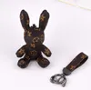 Creativity Rabbit Bag Car Keychain Pendant Charm Jewelry Key Ring Holder Women Men Fashion PU Leather Animal Key Chain Accessories