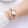 Armbanduhren Mode Frauen Quarzuhren Luxus mit Diamanten Rom Shellface Design Uhr Armband Edelstahlarmband Weibliche Geschenkuhr