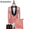 Costumes pour hommes Bridalaffair 2023 Costume orange sale Business Casual Vêtements de mariage pour homme Blazer Groom Wear Tuxedo Slim Fit Costume