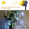 Cordes LED Gouttes D'eau Extérieures Lampe Solaire Guirlande Lumineuse 6.5 M 30 LED Fée Vacances Fête De Noël Guirlande Jardin Étanche