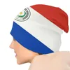 Bérets drapeau du Paraguay Bonnet chapeau tricot chapeaux hommes femmes Cool unisexe adulte hiver chaud Skullies bonnets casquette