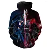 Herrtröjor Fantasykläder 3D-tryckt hoodie höstlångt tröjor kvinnor