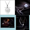 H￤nge halsband 925 sterling sier halsband naturlig rund boll vit opal kedja halsband yydhome drop leverans smycken h￤ngen dhv7s