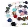 Charms Mixed Natural Stone Pendant Love Heart Star Hangers voor sieraden maken DIY armband ketting accessoires Drop levering Findi Otazi