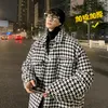 Männer Unten Winter Plaid Druck Schnee Jacken Verdickung In Warme Trenchcoats Wasserdichte Parkas Casual Baumwolle gepolsterte Kleidung M-3XL