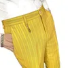 Men's Vests High Quality Yellow Mens Suit Pants And Vest 2-piece Set Spring Autumn Men Striped Trousers Pink Beige S-XXXLMen's