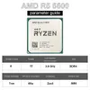 CPUS Ryzen 5 5500 R5 5500 36 GHz 6CORE 12THREAD PROCESOR CPU 7nm L316M Gniazdo AM4 dla płyty głównej B550 230204