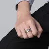 Fedi nuziali Trendy Classic Man Ring Nero Argento Colore Tungsteno Uomo Accessori Marito Fidanzato Compleanno Regalo di Natale Gadget per