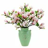 Branches de fleurs artificielles haut de gamme en Latex de Magnolia au toucher réel avec feuille pour la décoration de Table de salon à la maison