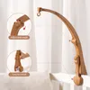Rattles Mobiles DIY Baby Crib Bed Bell Holder Arm Toy Imitation Wood Grain Infant Bed Decoration Toys Rotating Music Box Nut Screw Arm Bracket 230203