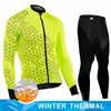 Cycling Jersey Sets Men Men Winter Cycling Clothing Lange Mouw Thermal Fleece Bicycle Jersey Set MTB Warm Bike Jersey Set Ropa Ciclismo HOMBRE 230204