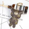 Luxury Bear Presbyopia Bag Car Keychain Pendant Charm smycken Key Ring Holder Kvinnor Män gåvor Fashion Pu Leather Animal Key Chain Accessories