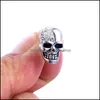 Stud Skeleton Earrings For Women Men Jewelry Halloween Ear Post Antique Sier Color Skl 1 Pair Drop Delivery Ottci