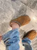 Tasman Terlik Kestane Kürk Slaytlar Koyun derisi Shearling Tazz Classic Mules Kadın Erkekler Ultra Mini Platform Bot Slip-On Ayakkabılar Süet Üst Sonbahar Kış Uggity