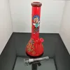 Cachimbos de vidro Cachimbo de água Bongos soprados à mão Bongos de vidro grandes clássicos com brilho noturno pintado conjunto de cigarros