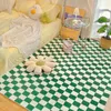 Tapis damier tapis moderne Table basse tapis de sol pour salon nordique vert et blanc grille chambre fille chevet