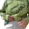 Women's Two Piece Pant Dinosaur Print Knitted Sweaters Pullover Woman Clothes Fall Winter 2023 Trend Vintage Long Sleeve Top Clothing y2k Fashion 230204