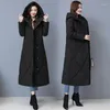 Frauen Trenchcoats 6XL Daunen Baumwolle Jacke Frauen Winter Erweiterte Parkas Mittleren Alters Weibliche Dicke Warme Mit Kapuze Mantel Femme C1671