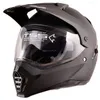 Motorcykelhjälmar ECE Matte Svart motocross Racing Off Road Motorcykel Full Face Cross Helmet Dual Dot168 Mens