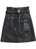 التنانير Tajiyane Leather Leather Women Skirt على الطراز الكوري على الطراز العالي الخصر A-LINE Short Fall Shorts SGG780