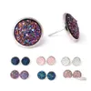 Stud Luxury Druzy Earrings For Women Bling Resin Drusy Stone Girls Fashion Jewelry In Bk Drop Delivery Otiry