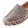 Klädskor snurulan vårbling kvinnliga loafers cane hampa str fiskare platt klackar skor espadrilles kvinna lata platt zapatos mujer e362 g230130