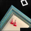 Charm Handmade Funny Mini Traffic Road Cones Resin Dangle For Women Girl Drop Earrings Creative Personality Jewelry Gift Delivery Otufb