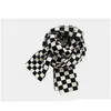 Scarves Winter Students Womens Plaid Scarf Knitted Neckerchief Neck Warm Scaves Drop Delivery Fashion Accessories Hats Gloves Dhv3M