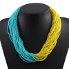 Chains Fashion Bohemian Boho Acrylic Beads Necklace Women Long Multi Layer Statement Strand Layered Jewelry Collier Femme