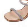 Marca Sandálias Womens High Heel Summer Rhinestone Feminino Sapel de correia feminina SZ35-42