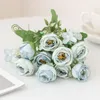 Decorative Flowers Artificial Flower 5Fork 10 Head Roses Bouquet For Home Decor Wedding Party Scrapbooking Christmas Decoration Wreaths