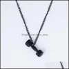 Pendant Necklaces Pretty Dumbbell Beautifly Necklace For Women Fitness Bodybuilding Gym Fit Barbell Men Jewelry Long Chain Nanashop Dhbzr