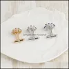 Cuff Links Crystal Crown Cufflinks Women Gold Sier Enamel Shirt French For Men Wedding Engagement Fashion Jewelry Gift Bk Drop Deliv Ot6Mx