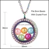 Lockets Magnetic Open Rainbow Pearl Cage قلادات قلادة للنساء حبات البلورة الزجاجية العائمة سحر سحر الأزياء مجوهرات OTKGV