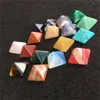 Pyramid Natural Stone Crystal Healing Wicca Spirituality Ristningar Stone Craft Square Quartz Turquoise Gemstone Carnelian smycken TT0204