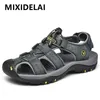 Läder stora skor Summer Men Mixidelai Men äkta mode sandaler tofflor stor storlek 38-47 230203 856