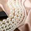 Choker Trendy Vintage Multi-Layer-Perlenkette für Frauen Mode einfach 6-13 mm Kragen Hochzeitsfeier Schmuck