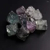 Pendant Necklaces 12pcs/lot Rhombus Fluorite Wrap For Wholesale Reiki Charm Penduloum Pendants DIY Jewelry Making Natural Stone Amulet