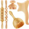 Other Massage Items Wood Therapy Massage Tool Lymphatic Drainage Massager Anti Cellulite Fascia Massage Roller for Full Body Muscle Pain Relief 230203