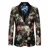 Men's Suits Blazers Fashion Men's Casual Boutique Business Holiday Flower Suit / Male Slim Floral Blazer Jacket Coat 230203