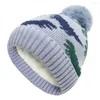 Berets jongensmeisjes gezellige zachte fleece beklede peuter pom hoed babyhoedjes baby winter caps dinosaurus patroon gedurende 0-18 maanden