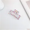 Fermagli per capelli Barrettes Gioielli di moda Polka Dots Clip di plastica floreale per le donne Ragazze Bobby Pin Barrette Accessorio per la testa posteriore Drop De Dhrh7