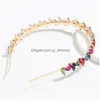 Hoofdbanden zomer eenvoudige temperament haar accessoires Dropschapte legering legering Rhinestone hoofdband dames feest hoofddeksels drop levering juwelen dhicl